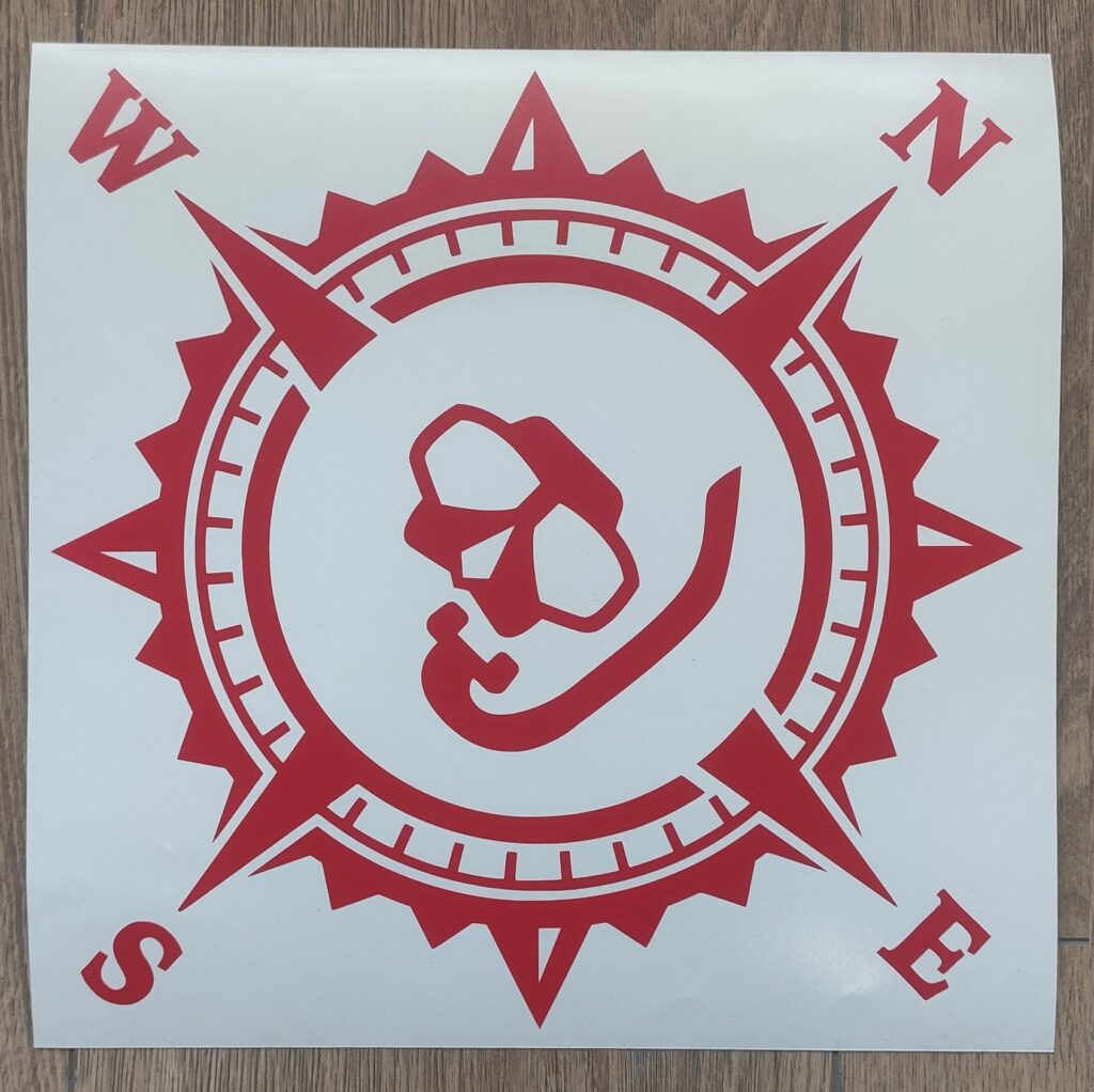 Freediver decal, Spearfishing Vinyl Decal Sticker, Underwater Fishing Decal, Compass Rose Decal, Freediver Sticker, Decal for Adventure cars