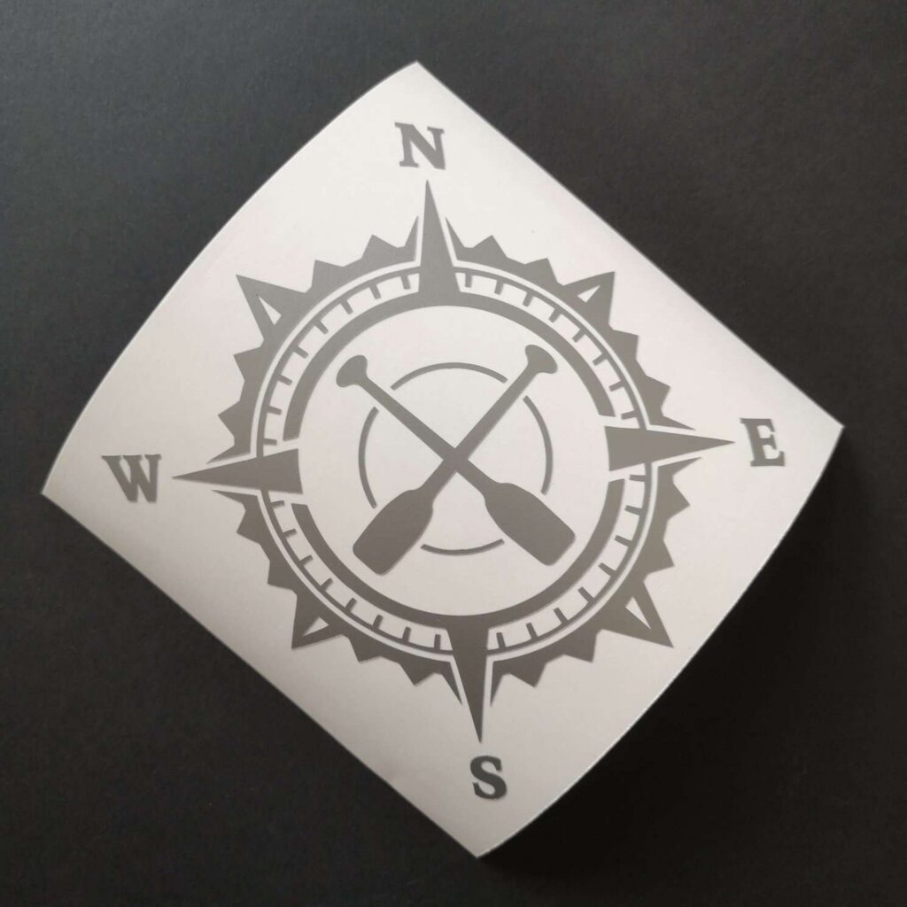 Paddles Compass Vinyl Decal Sticker, Compass Rose, Ship Captain Decal, Truck Decal, Laptop Stickers, Off-road SUV decal, Adventure Decal