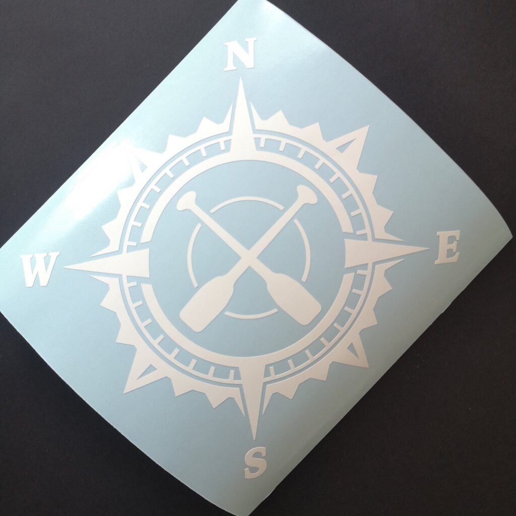 Paddles Compass Vinyl Decal Sticker, Compass Rose, Ship Captain Decal, Truck Decal, Laptop Stickers, Off-road SUV decal, Adventure Decal