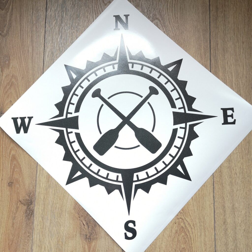 Paddles Compass Vinyl Decal Sticker, Compass Rose, Ship Captain Decal, Truck Decal, Laptop Stickers, Off-road SUV decal, Adventure Decal