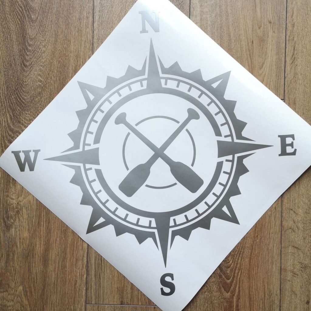 Paddles Compass Vinyl Decal Sticker, Compass Rose, Ship Captain Decal, Truck Decal, Laptop Stickers, Off-road SUV decal, Adventure Decal