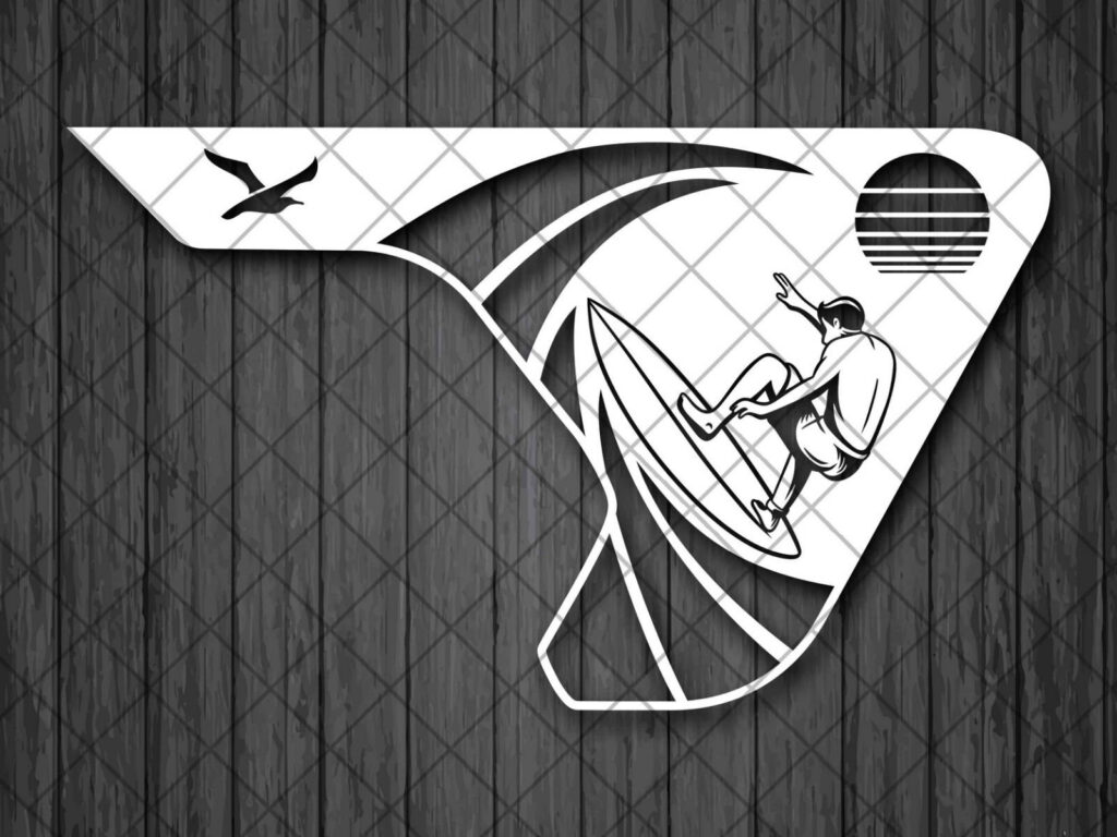 Summer Waves Surfer Fender Vent Vinyl Decal Sticker, JL / JLU / JT Fender Vent Decal Set, Pair Decals
