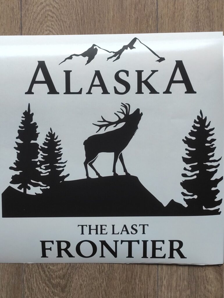 ALASKA Deer The Last Frontier Vinyl Decal Sticker, Deer Decal, Laptop Stickers, Top Quality Decal For Popular Offroad Cars