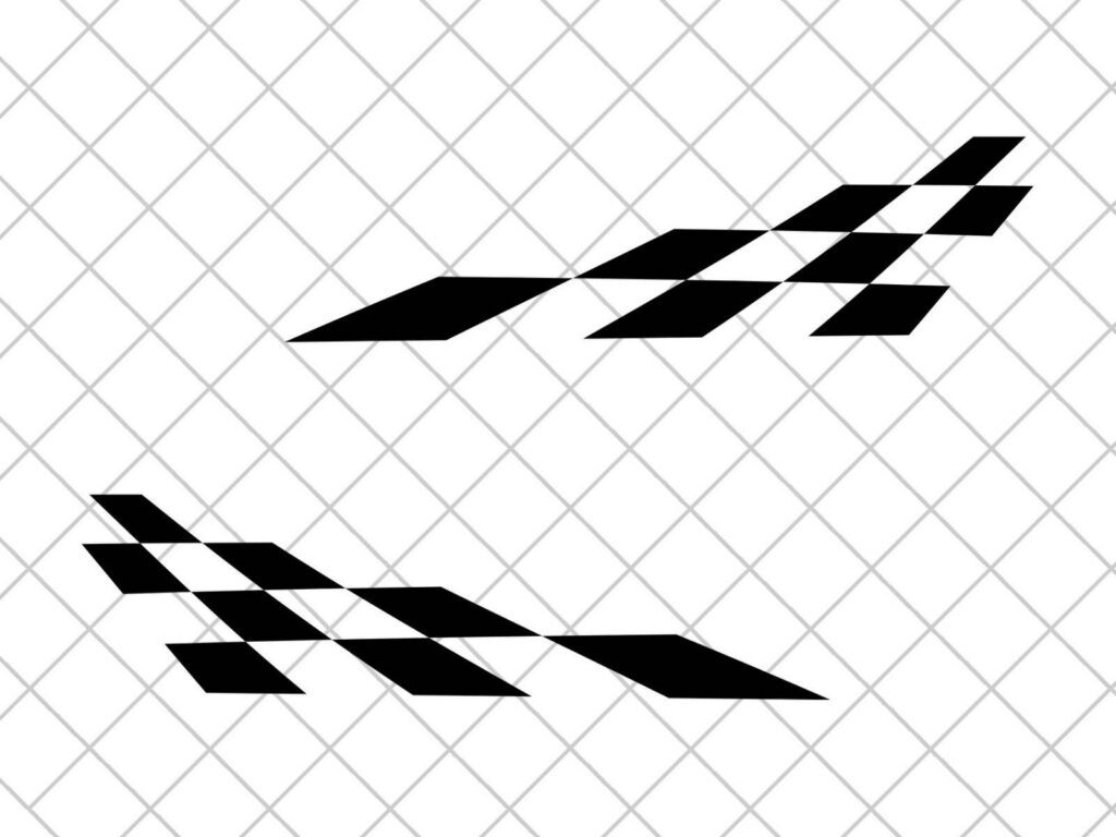 2x Grid Flag Decoration Sports Racing Stripe / Racing Stripes Decal Sticker Set – 115cm X 30cm