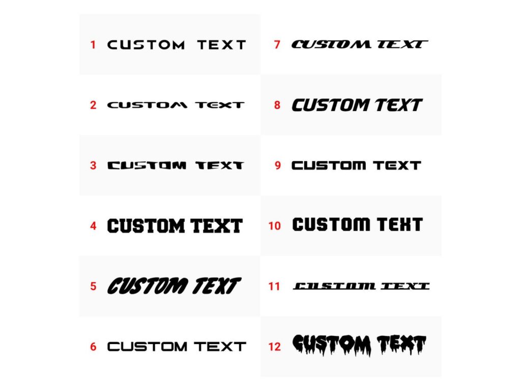 Custom Windshield Text Decal,  Choose Your Text and Font, Compatible with JL / JLU / JT – Custom Color
