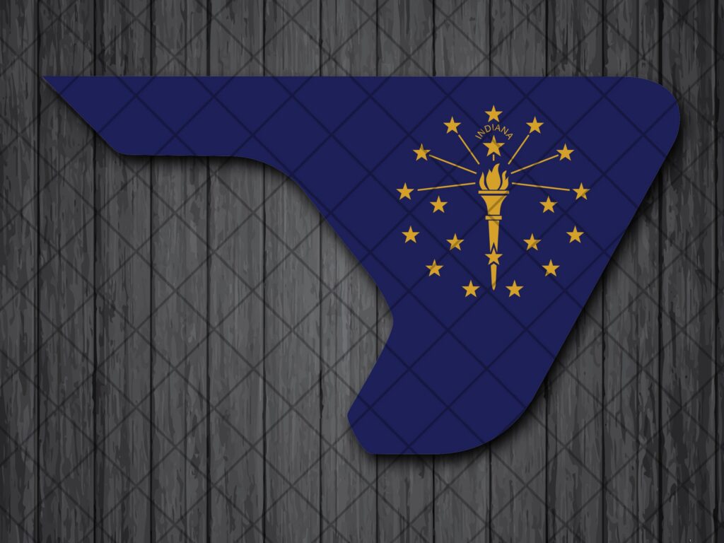 Indiana State Fender Vent Vinyl Decal Sticker, JL / JLU / JT Fender Vent Decal Set, Indiana Flag Printed Fender Pair Decals