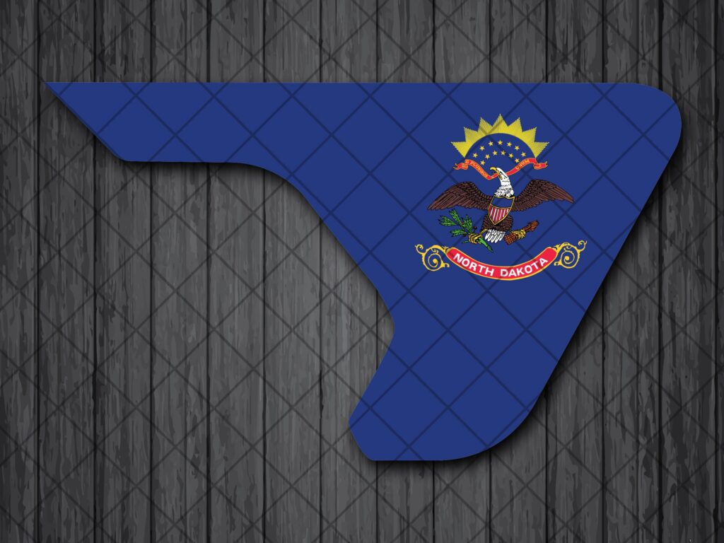 North Dakota State Fender Vent Vinyl Decal Sticker, JL / JLU / JT Fender Vent Decal Set, North Dakota Flag Printed Fender Pair Decals