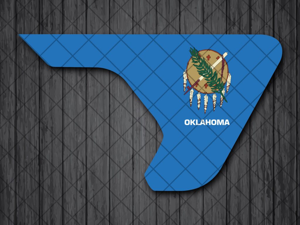 Oklahoma State Fender Vent Vinyl Decal Sticker, JL / JLU / JT Fender Vent Decal Set, Oklahoma Flag Printed Fender Pair Decals
