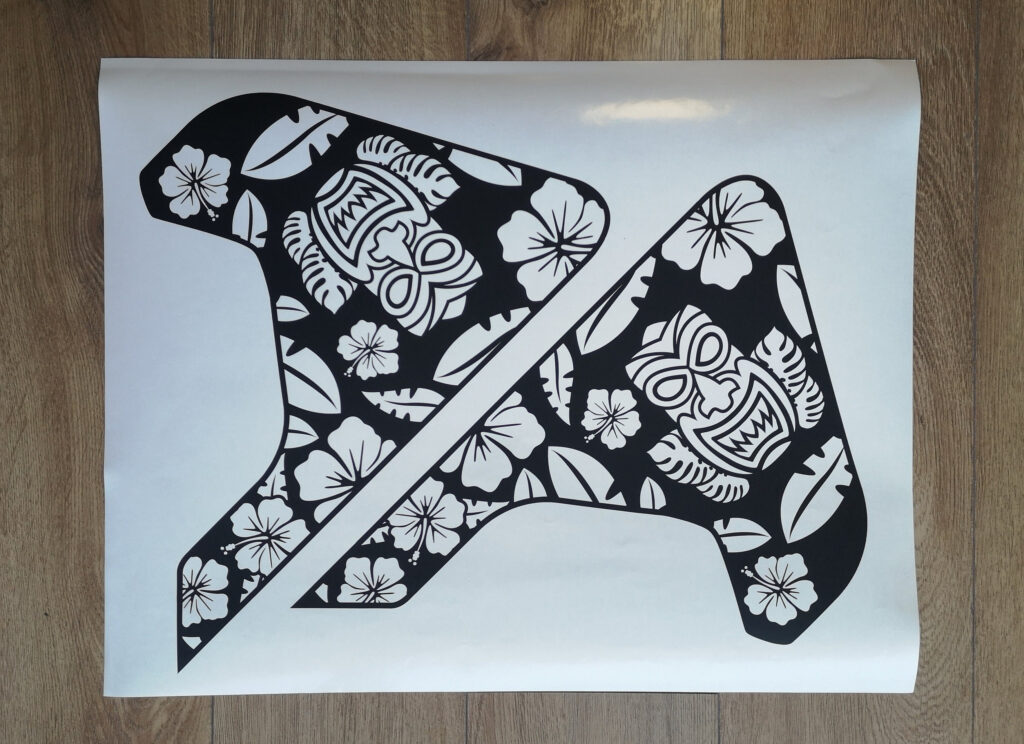 Tiki Mask Hawaii Flower Fender Vent Vinyl Decal Sticker, JL / JLU / JT Fender Vent Decal Set, Pair Decals