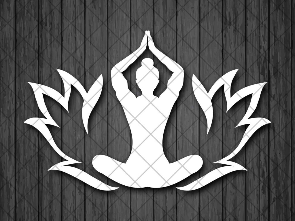 Girl Lotus Flower Vinyl Decal Sticker, Yoga Lotus Sticker, Laptop Sticker, Cute Floral Decor, Yoga Namaste Decal Sticker, Namaste Car Decal