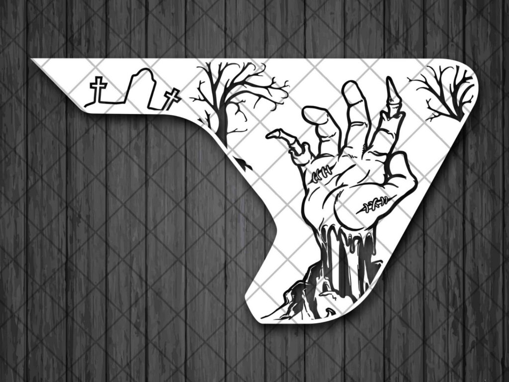 Zombie Hand Fender Vent Vinyl Decal Sticker, JL / JLU / JT Halloween Zombie Hand Fender Vent Decal Set, Pair Decals