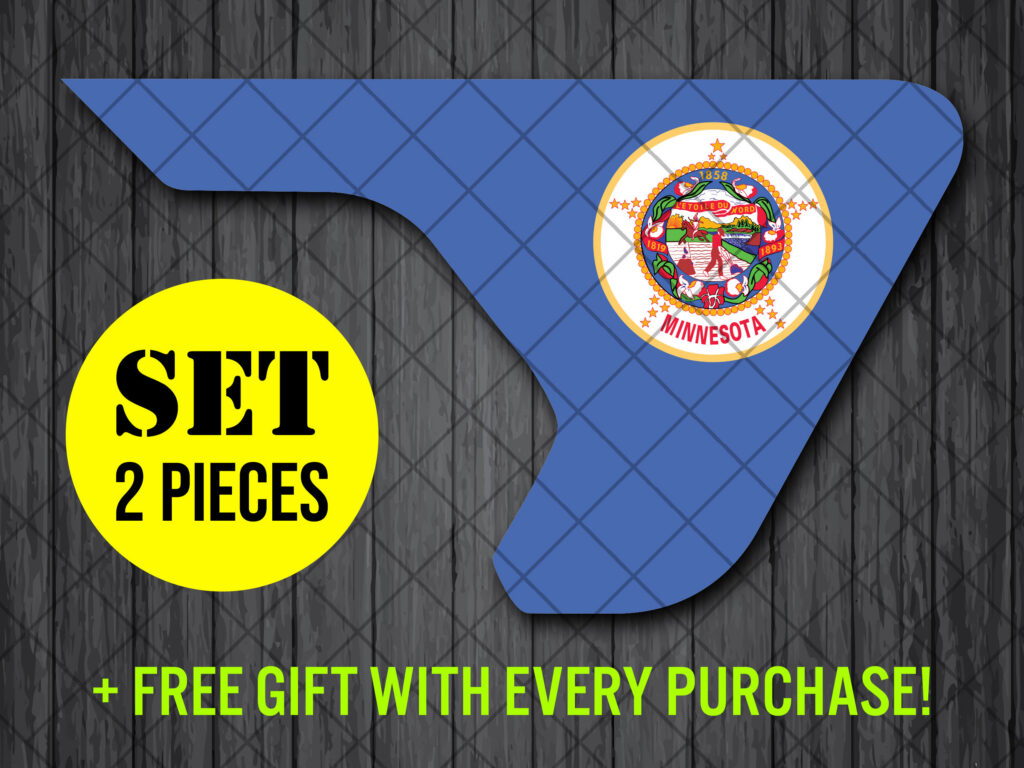 Minnesota State Fender Vent Vinyl Decal Sticker, JL / JLU / JT Fender Vent Decal Set, Minnesota Flag Printed Fender Pair Decals