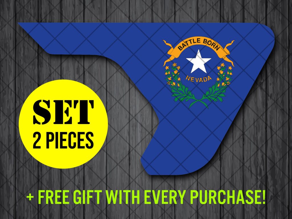 Nevada State Fender Vent Vinyl Decal Sticker, JL / JLU / JT Fender Vent Decal Set, Nevada Flag Printed Fender Pair Decals