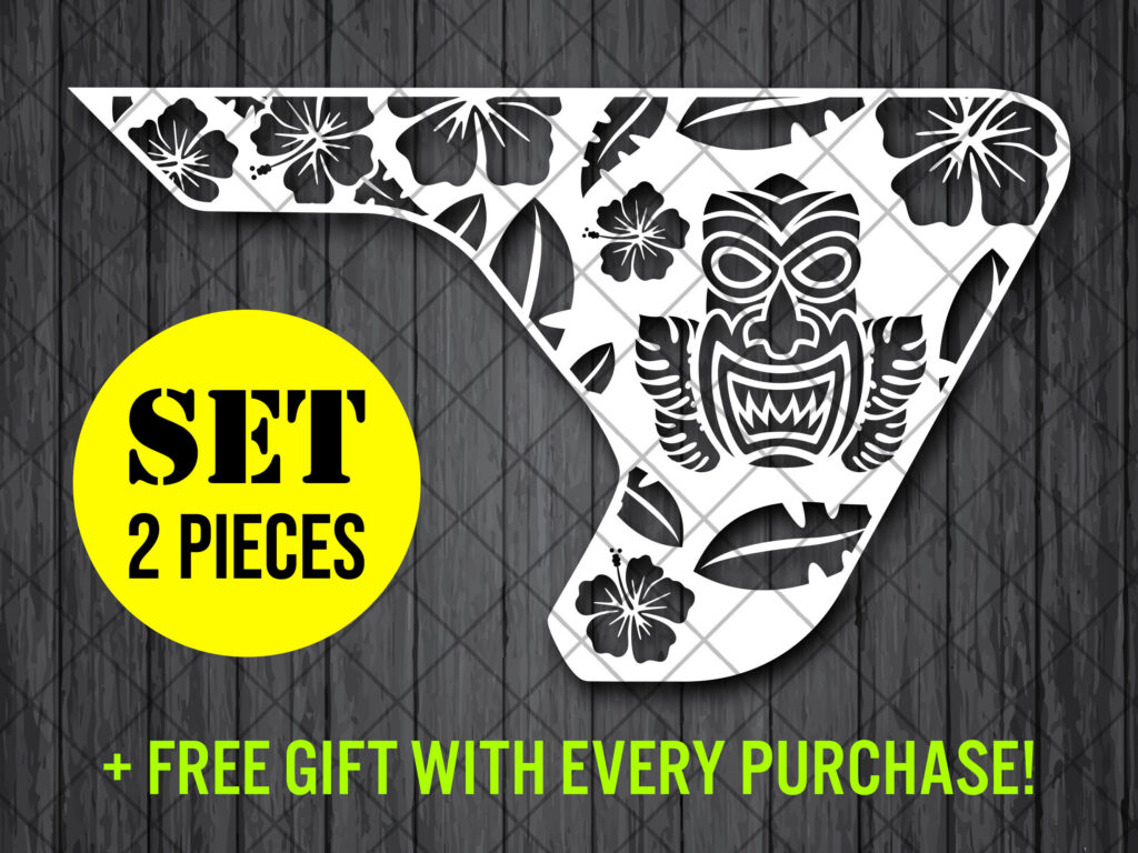 Tiki Mask Hawaii Flower Fender Vent Vinyl Decal Sticker, JL / JLU / JT Fender Vent Decal Set, Pair Decals