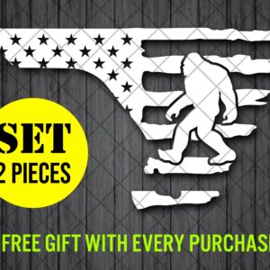 Distressed American Flag BIGFOOT Fender Vent Vinyl Decal Sti…