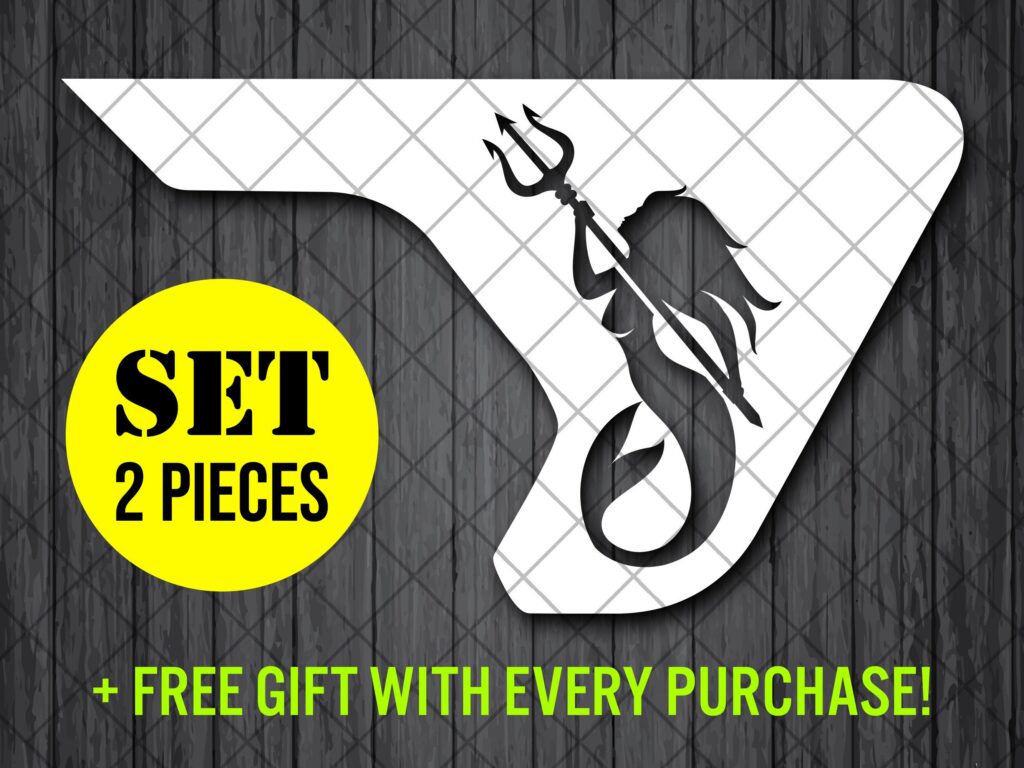 Mermaid Fender Vent Vinyl Decal Sticker, JL / JLU / JT Fender Vent Decal Set, Pair Decals