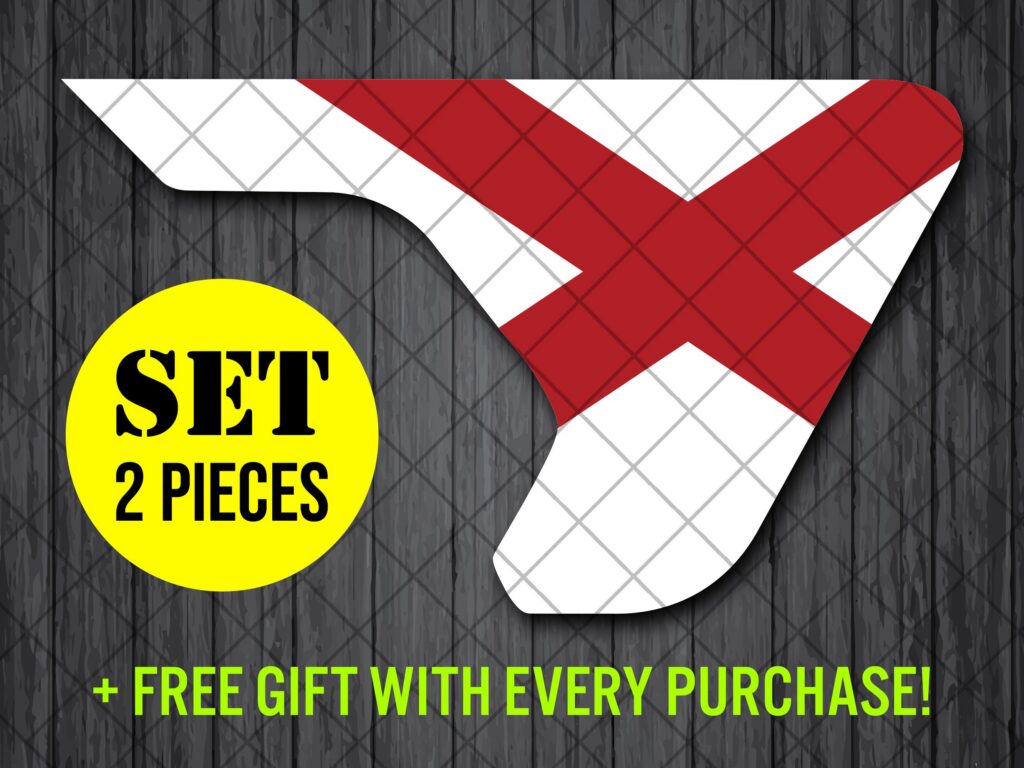 Alabama State Fender Vent Vinyl Decal Sticker, JL / JLU / JT Fender Vent Decal Set, Alabama Flag Printed Fender Pair Decals