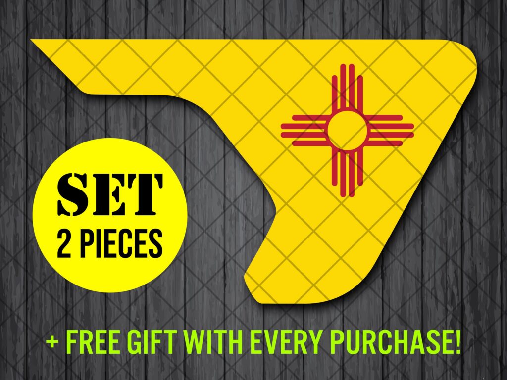 New Mexico State Fender Vent Vinyl Decal Sticker, JL / JLU / JT Fender Vent Decal Set, New Mexico Flag Printed Fender Pair Decals