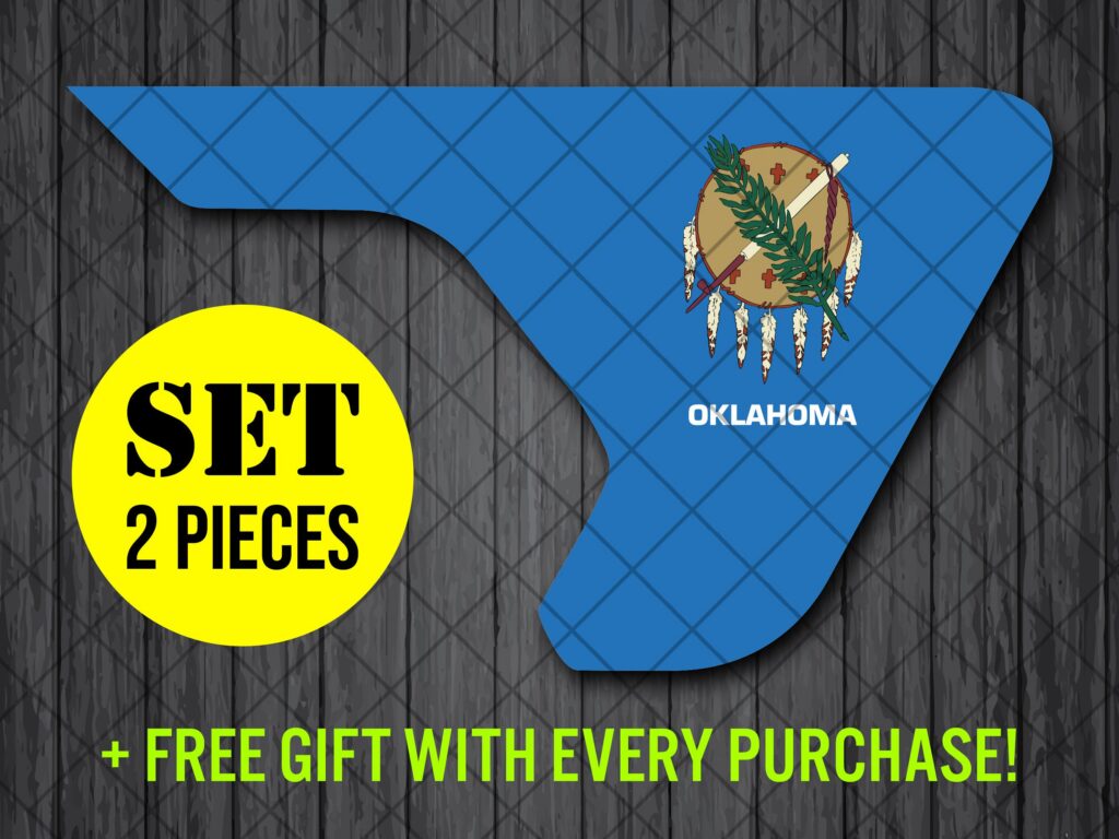 Oklahoma State Fender Vent Vinyl Decal Sticker, JL / JLU / JT Fender Vent Decal Set, Oklahoma Flag Printed Fender Pair Decals