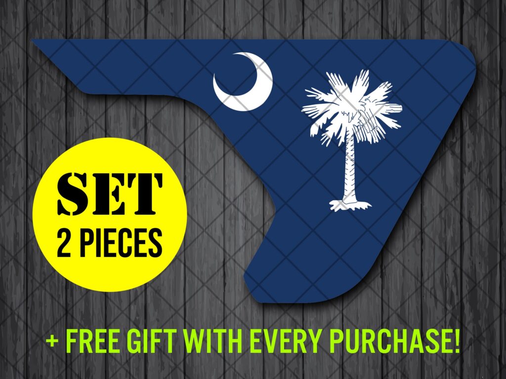 South Carolina State Fender Vent Vinyl Decal Sticker, JL / JLU / JT Fender Vent Decal Set, South Carolina Flag Printed Fender Pair Decals