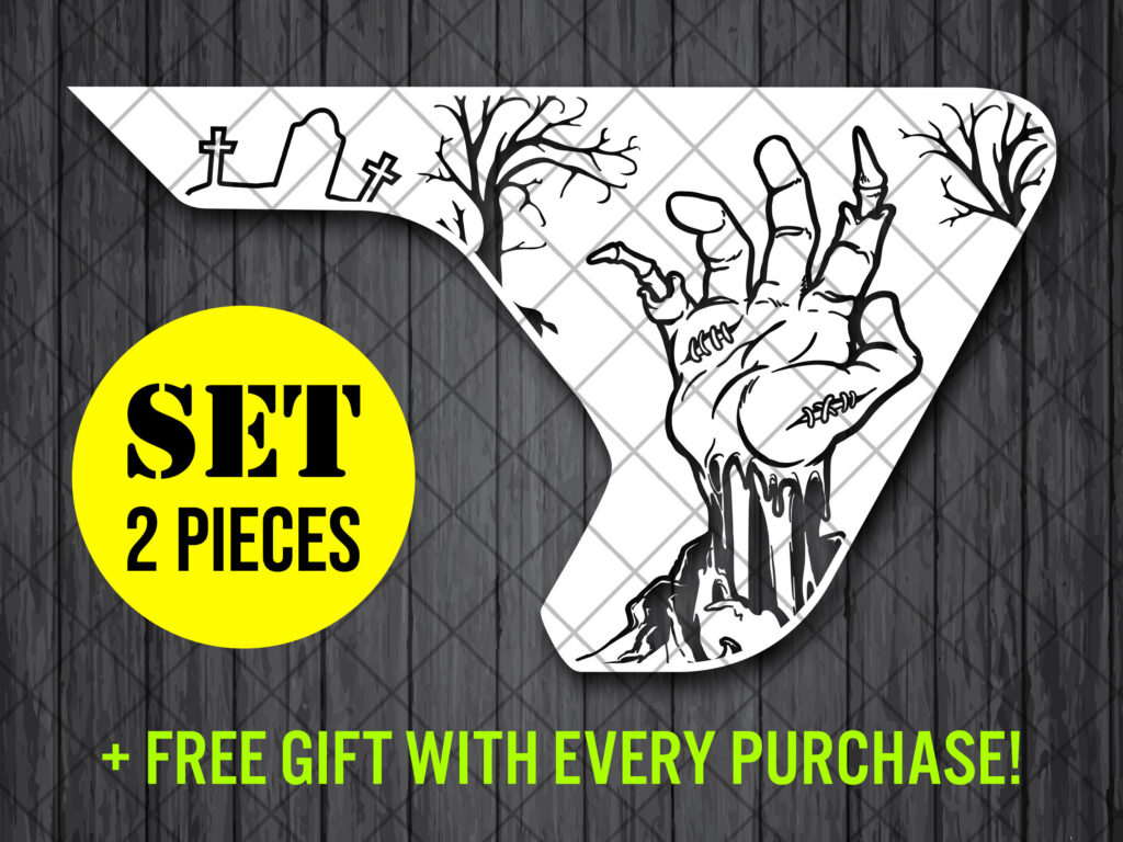 Zombie Hand Fender Vent Vinyl Decal Sticker, JL / JLU / JT Halloween Zombie Hand Fender Vent Decal Set, Pair Decals