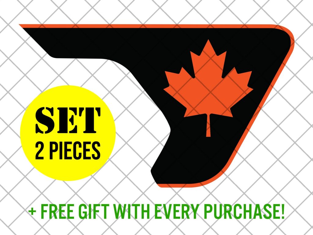 Two-Layer Decals Canada Maple Leaf Fender Vent Vinyl Decal Sticker, JL / JLU / JT Fender Vent Decal Set, Pair Decals
