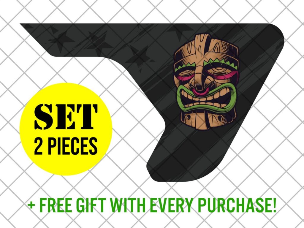Hawaiian Tiki Mask Fender Vent Decal Stickers, Hawaiian Mask Fender Vent Decal Stickers, Hawaiian Tiki Fender Vent Decal, Vent Pair Decals