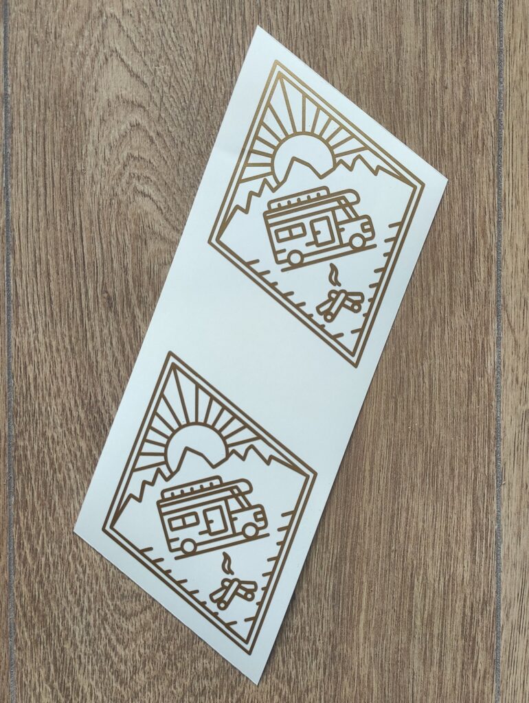 SUN CAMPER CAMPING Line Drawing Vinyl Decal Sticker, Camping Car Decal, Nature Truck Sticker, Bottle Decal, Laptop Decal, Camping Decal