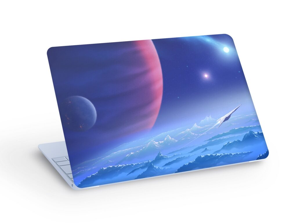Explore Space LAPTOP SKIN Decal Sticker, Spaceship Laptop Skin Decal – Custom Size