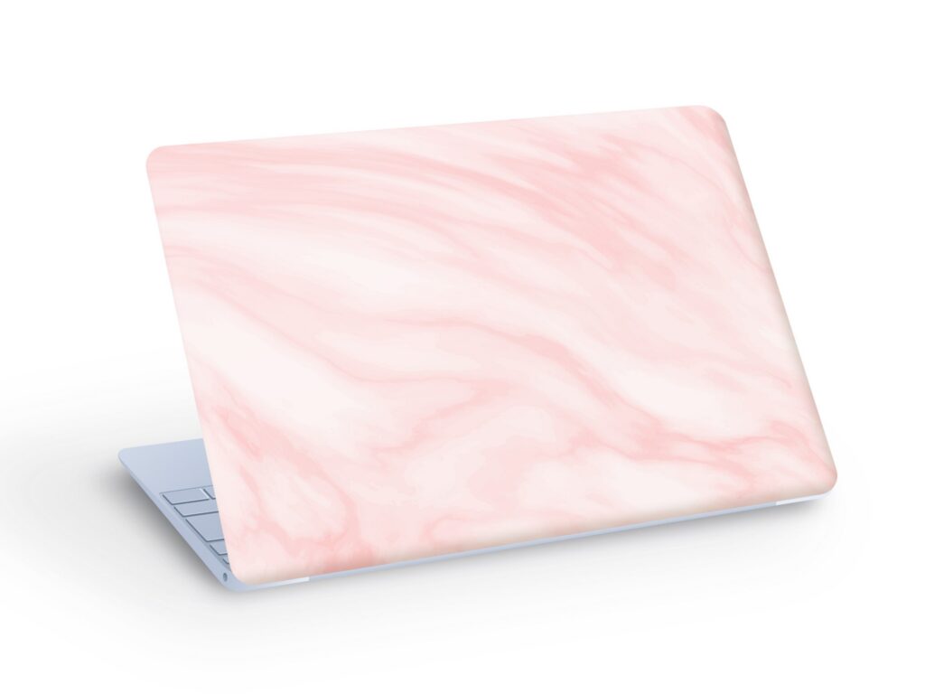 Light Red MARBLE Ink LAPTOP SKIN Decal Sticker, Pink Marble Ink Laptop Skin Decal – Custom Size