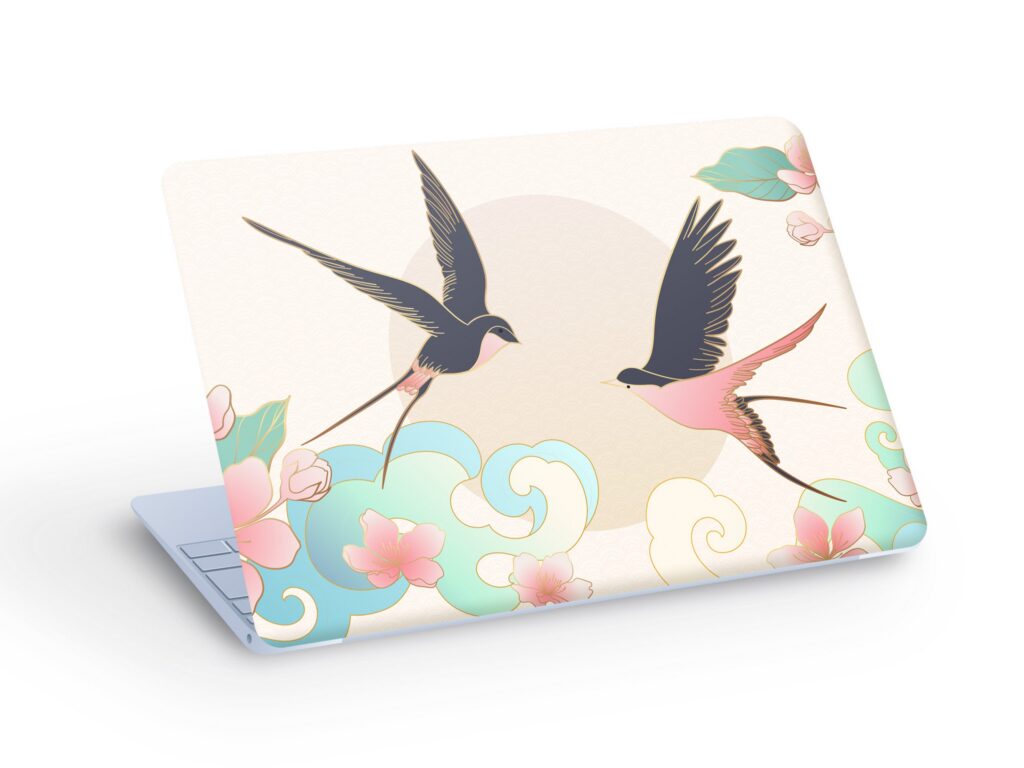 SWALLOW Birds LAPTOP SKIN Decal Sticker, Swallow Birds Laptop Skin Decal – Custom Size