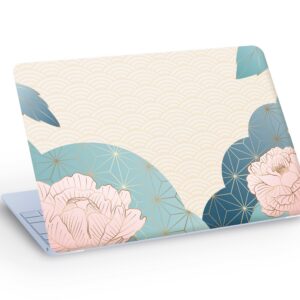 Luxury Oriental Gold Flowers LAPTOP SKIN Decal Sticker, Oriental Flowers Laptop Skin Decal - Custom Size
