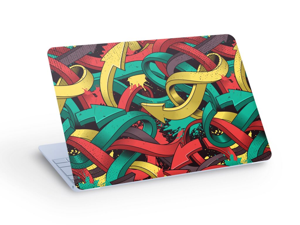 GRAFFITI Arrows LAPTOP SKIN Decal Sticker, Graffiti Pattern Laptop Skin Decal – Custom Size