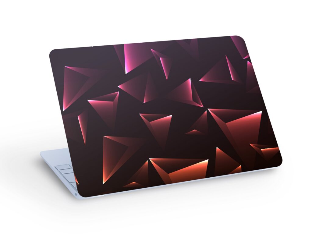 Purple Neon PYRAMID LAPTOP SKIN Decal Sticker, Purple Neon Pyramid Skin Decal – Custom Size