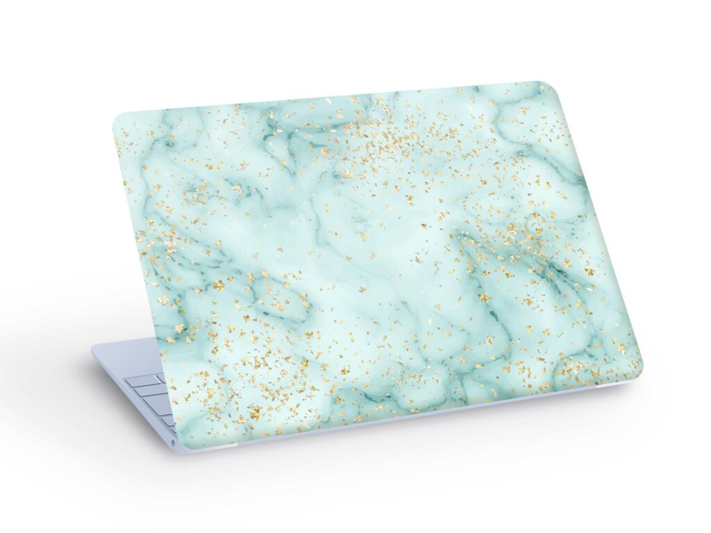 MARBLE & Gold Glitter LAPTOP SKIN Decal Sticker, Liquid Marble Laptop Skin Decal – Custom Size