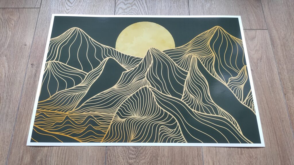 Abstract Sun & MOUNTAIN Line Art LAPTOP SKIN Decal Sticker,Sun Mountain Line Art Laptop Skin Decal – Custom Size
