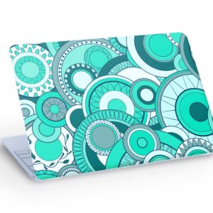 Тurquoise Circle Shapes LAPTOP SKIN Decal Sticker, Тurquoise…
