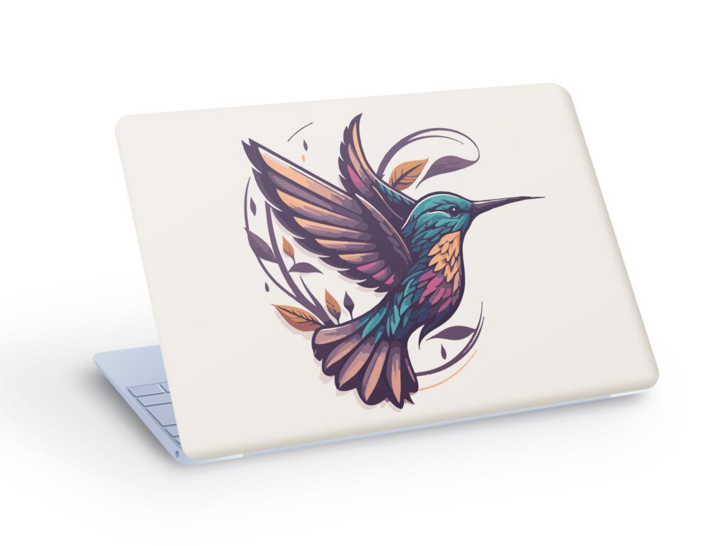 Flaying Hummingbird LAPTOP SKIN Decal Sticker, Hummingbird Laptop Skin Decal – Custom Size