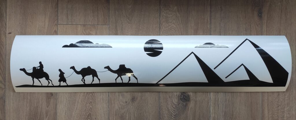 Egypt Great Pyramids with Camel caravan SUV Vinyl Decal Sticker, Desert Landscape 4×4 Off Road Vinyl Decal Sticker, Sahara Desert Vehicle