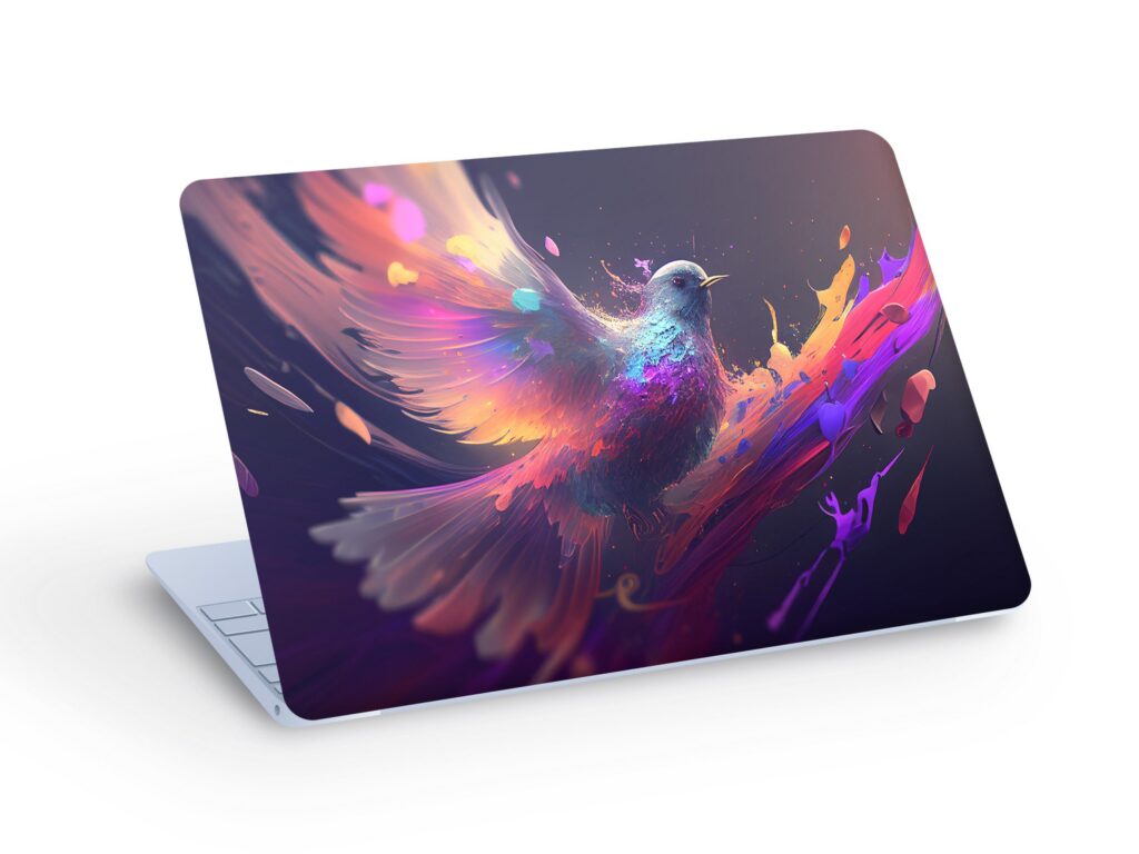 DOVE LAPTOP SKIN Decal Sticker, Dove On Black Background Laptop Skin Decal – Custom Size