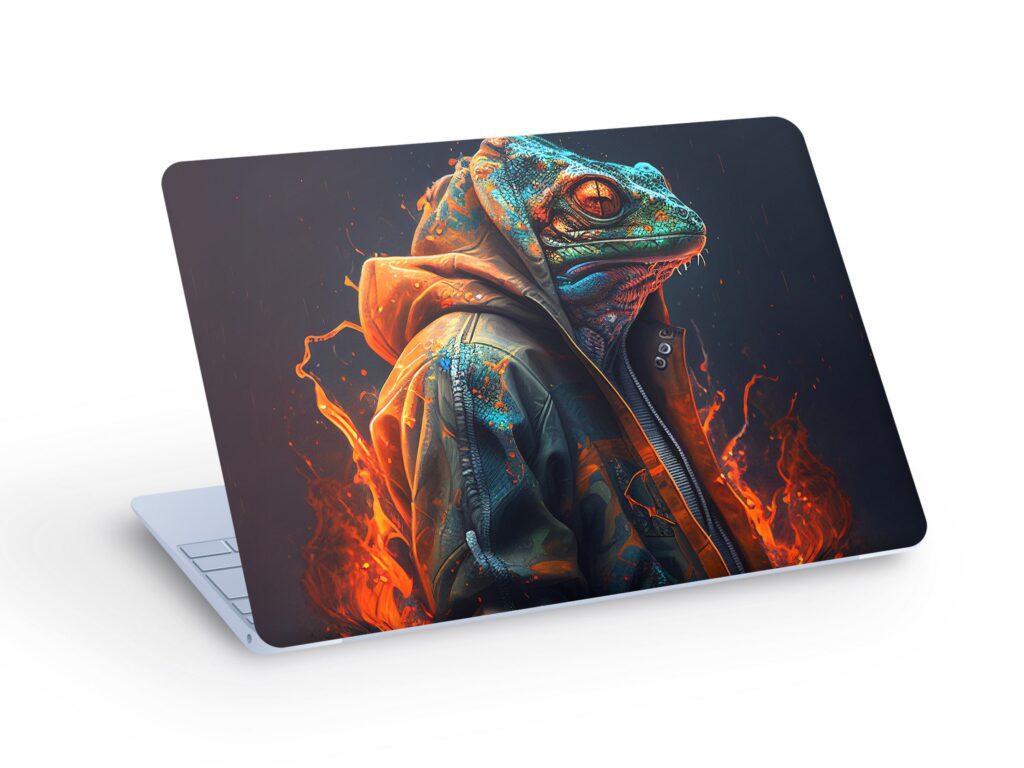 FROG LAPTOP SKIN Decal Sticker, Cool Frog With The Hoodie Laptop Skin Decal – Custom Size