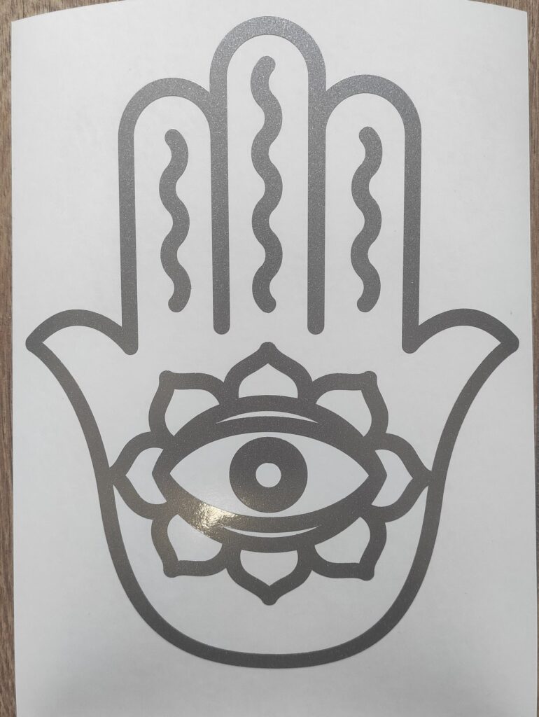 Hamsa Hand Vinyl Decal Sticker, Hand Eye Decal, Yoga Car Decal, Yoga truck Sticker, Car Window Decal, Hindu Spiritual Wall Decal