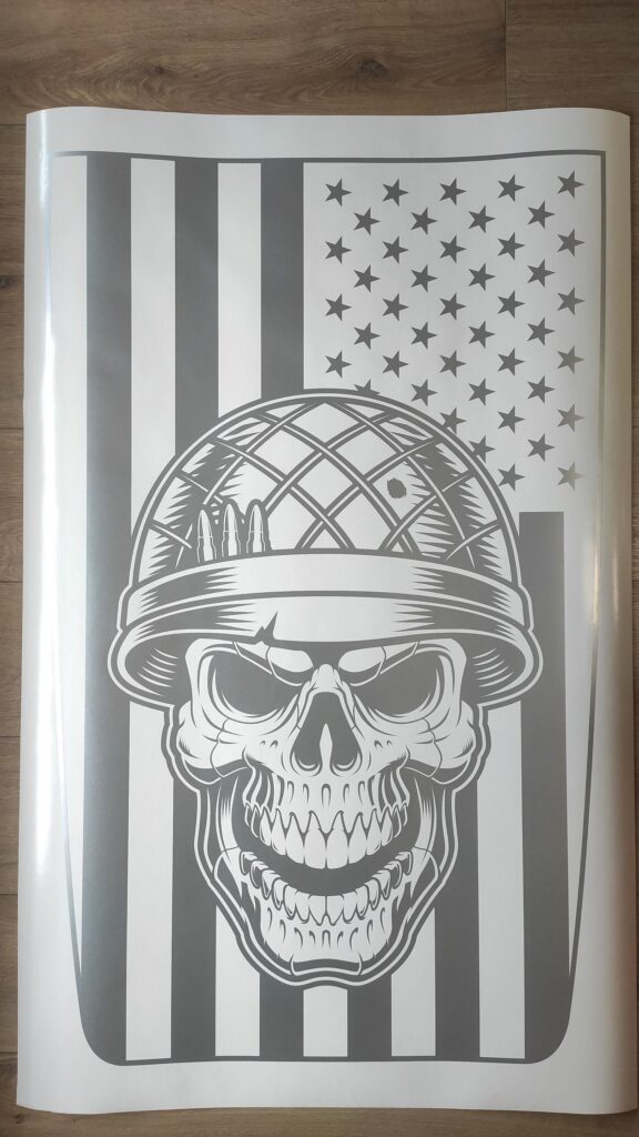 American Flag SKULL Soldier Truck Hood Vinyl Decal Sticker, Military Skull  TJ / LJ / Jk / JkU Hood Decal, American Flag Car Decal Sticker