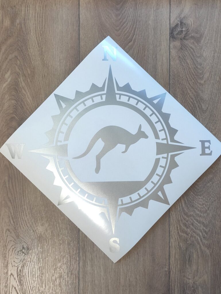 Kangaroo Compass Vinyl Decal Sticker, Compass Rose, Truck Decal, Laptop Stickers, Kangaroo Vinyl Decal, Decal for Adventure Vehicles