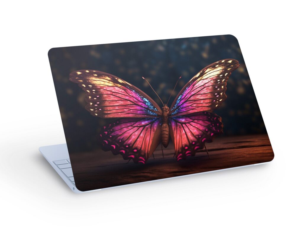 BUTTERFLY LAPTOP SKIN Decal Sticker, Colorful Butterfly Laptop Skin Decal – Custom Size