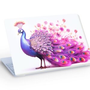 Pink PEACOCK LAPTOP SKIN Decal Sticker, Beautiful Peacock De…