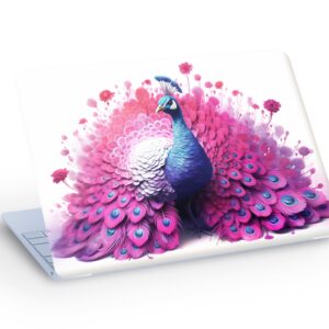 Pink PEACOCK LAPTOP SKIN Decal Sticker, Beautiful Pink Peaco…