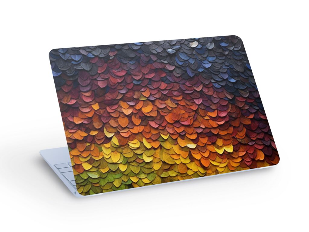 Beautiful LEAVES LAPTOP SKIN Decal Sticker, Beautiful Colorful Rainbow Leaves Laptop Skin Decal – Custom Size