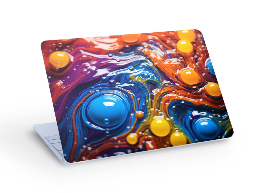 COLORFUL Art LAPTOP SKIN Decal Sticker, Vibrant Colored Abstract Laptop Macbook Skin Decal – Custom Size