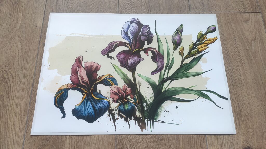 Painted IRIS Flowers LAPTOP SKIN Decal Sticker, Beutifull Watercolor Iris Flowers Macbook Skin, Iris Flowers Laptop Skin Decal – Custom Size